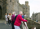 In the afternoon we had a guided tour of Caernarfon Castle. Here we were waiting to be admitted